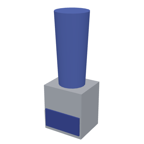 回転ゴム印 欧文6連 5号 ゴシック体の形の3Dイメージ